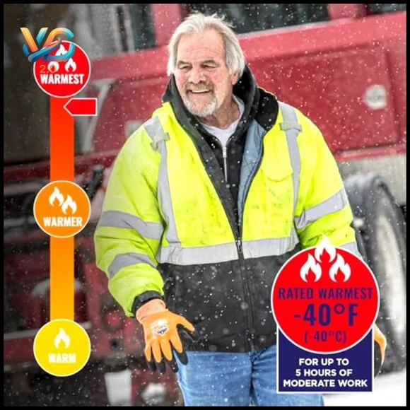 Hi Vis Safety Bomber Jacket Class 3 Reflective Winter Workwear